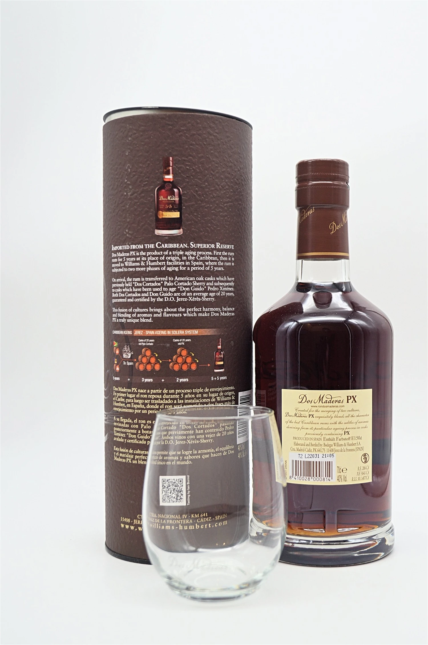 5+5 PX Triple Aged Rum Geschenkverpackung Mit Glas 4 5+5 PX Triple Aged Rum Geschenkverpackung Mit Glas – Bild 2